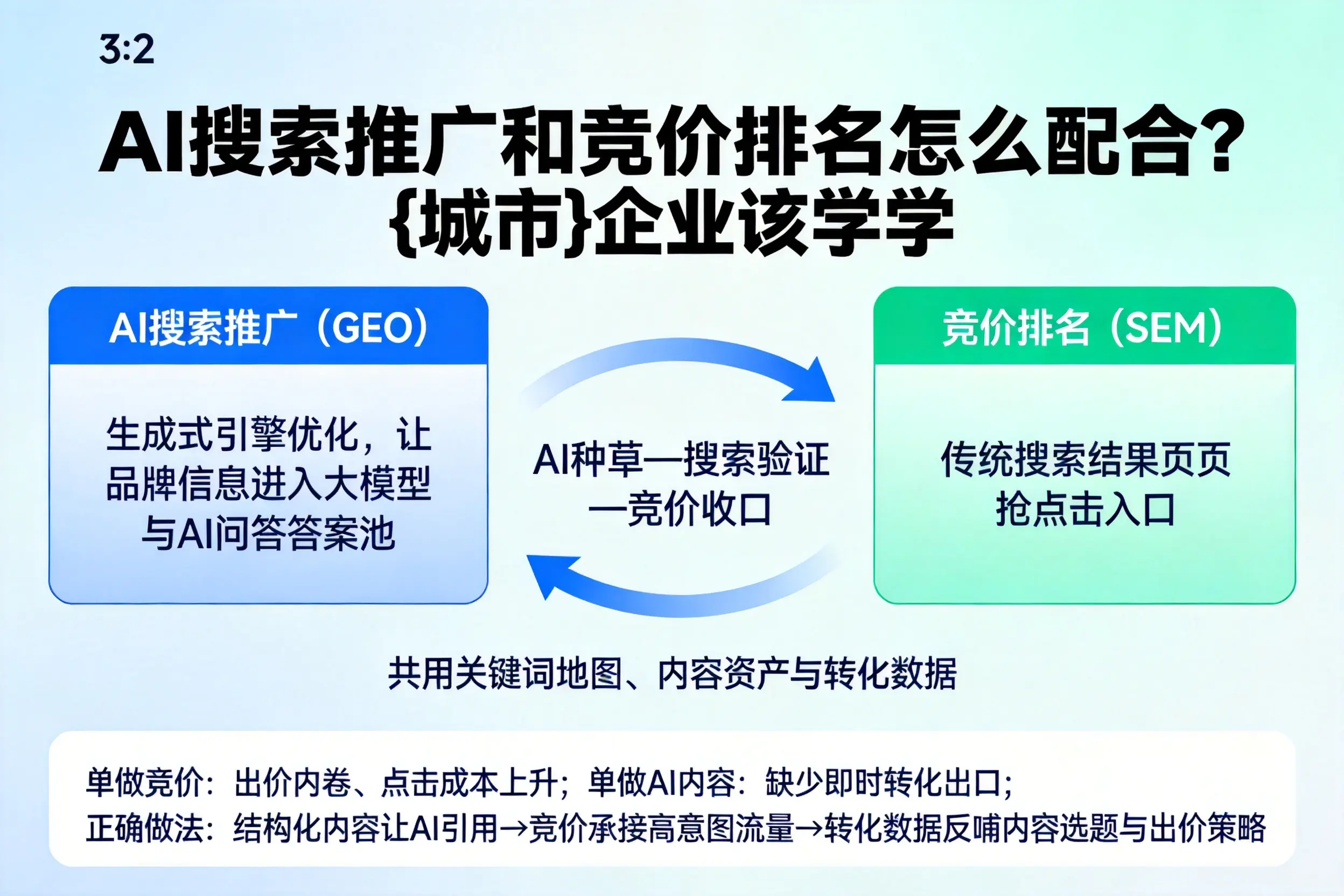 AI搜索推广和竞价排名怎么配合?通辽企业该学学