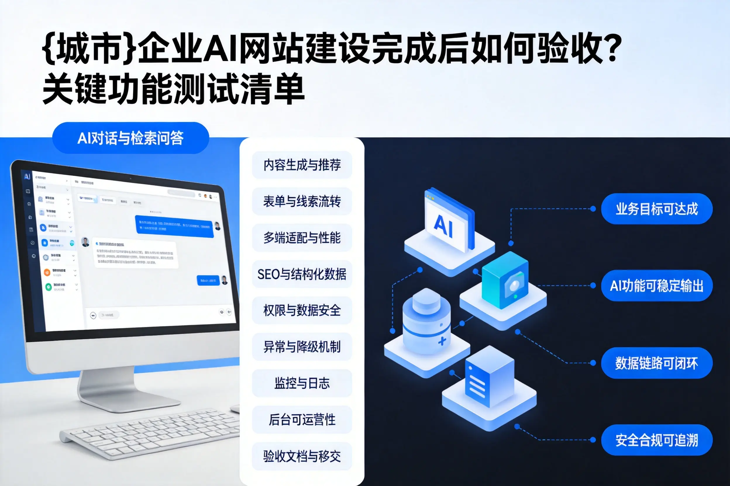 通辽企业AI网站建设完成后如何验收？关键功能测试清单