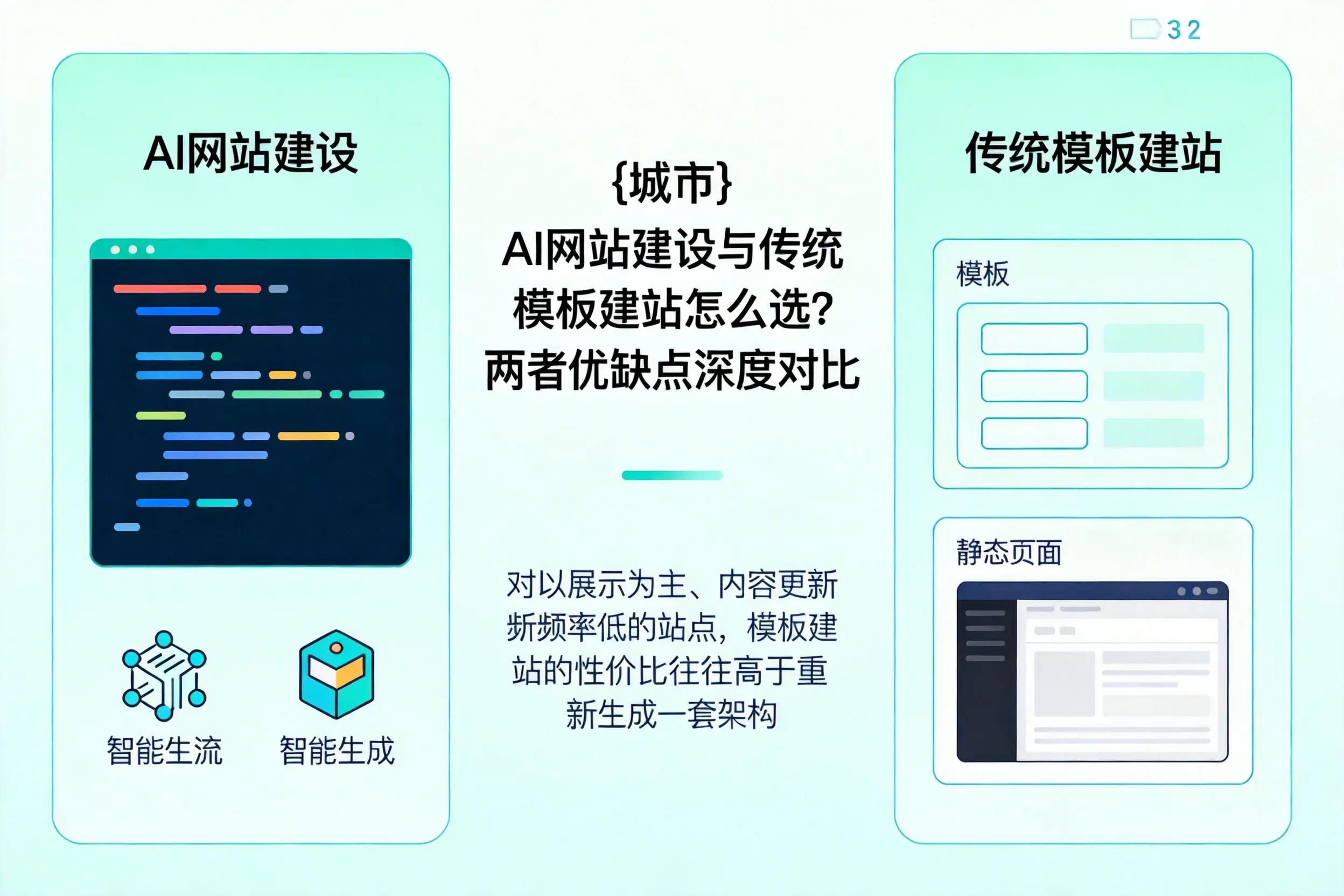 通辽AI网站建设与传统模板建站怎么选?两者优缺点深度对比
