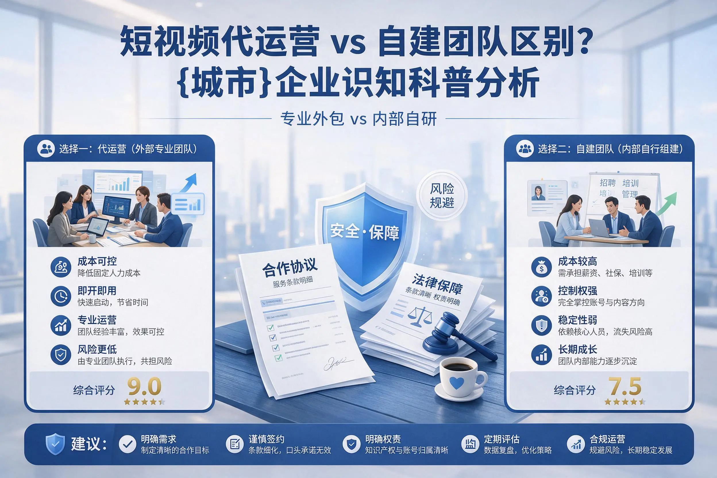 短视频代运营与自建团队区别？通辽企业认知科普分析