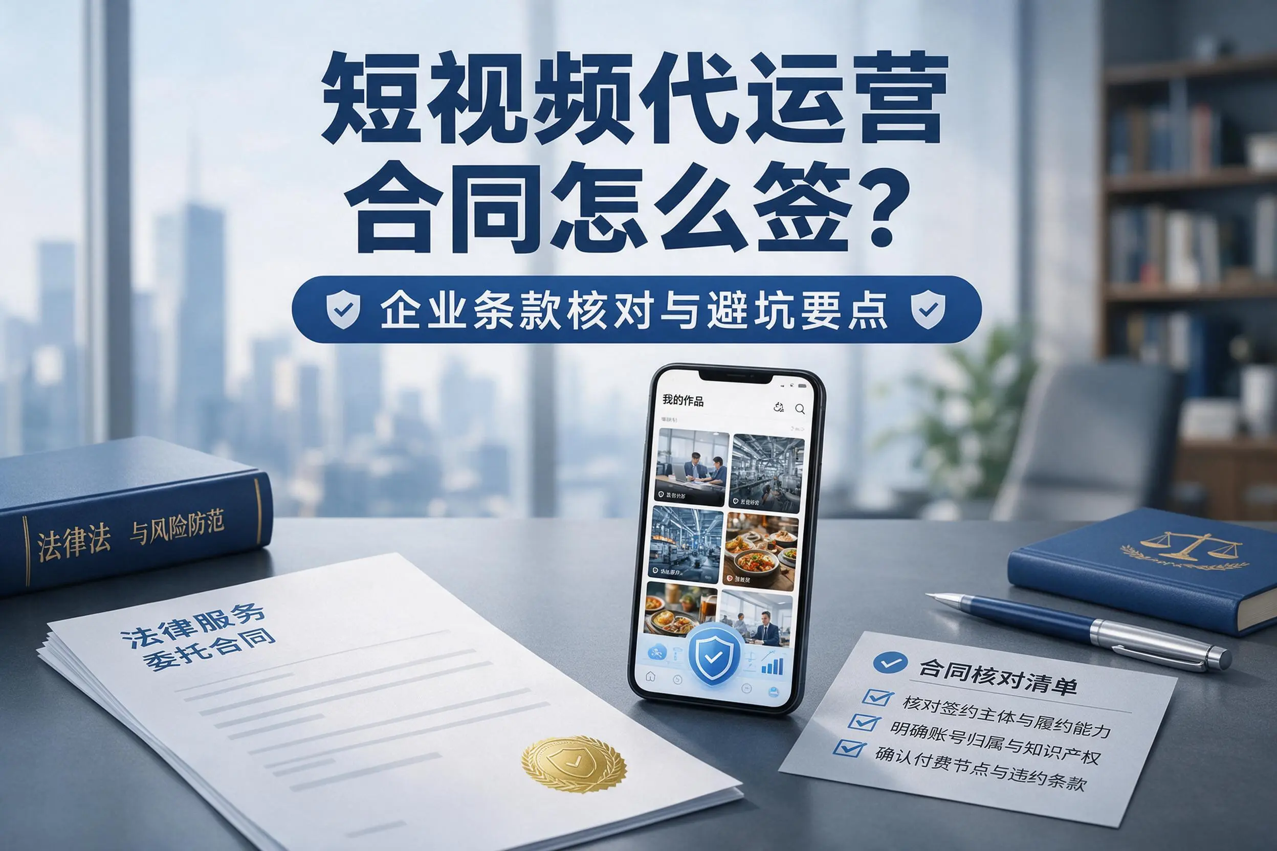 短视频代运营合同怎么签?通辽企业条款核对与避坑要点