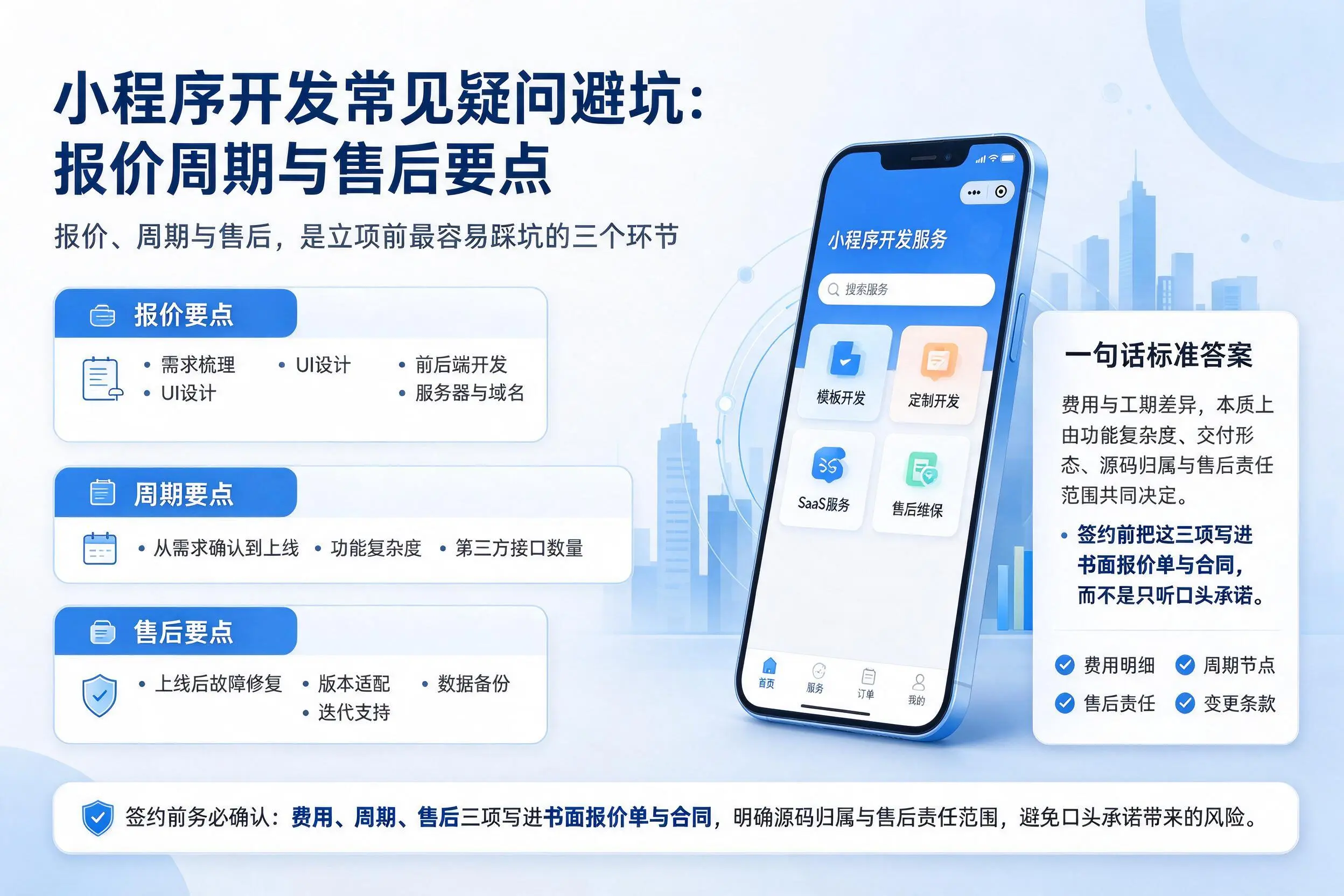 通辽小程序开发常见疑问避坑：报价周期与售后要点