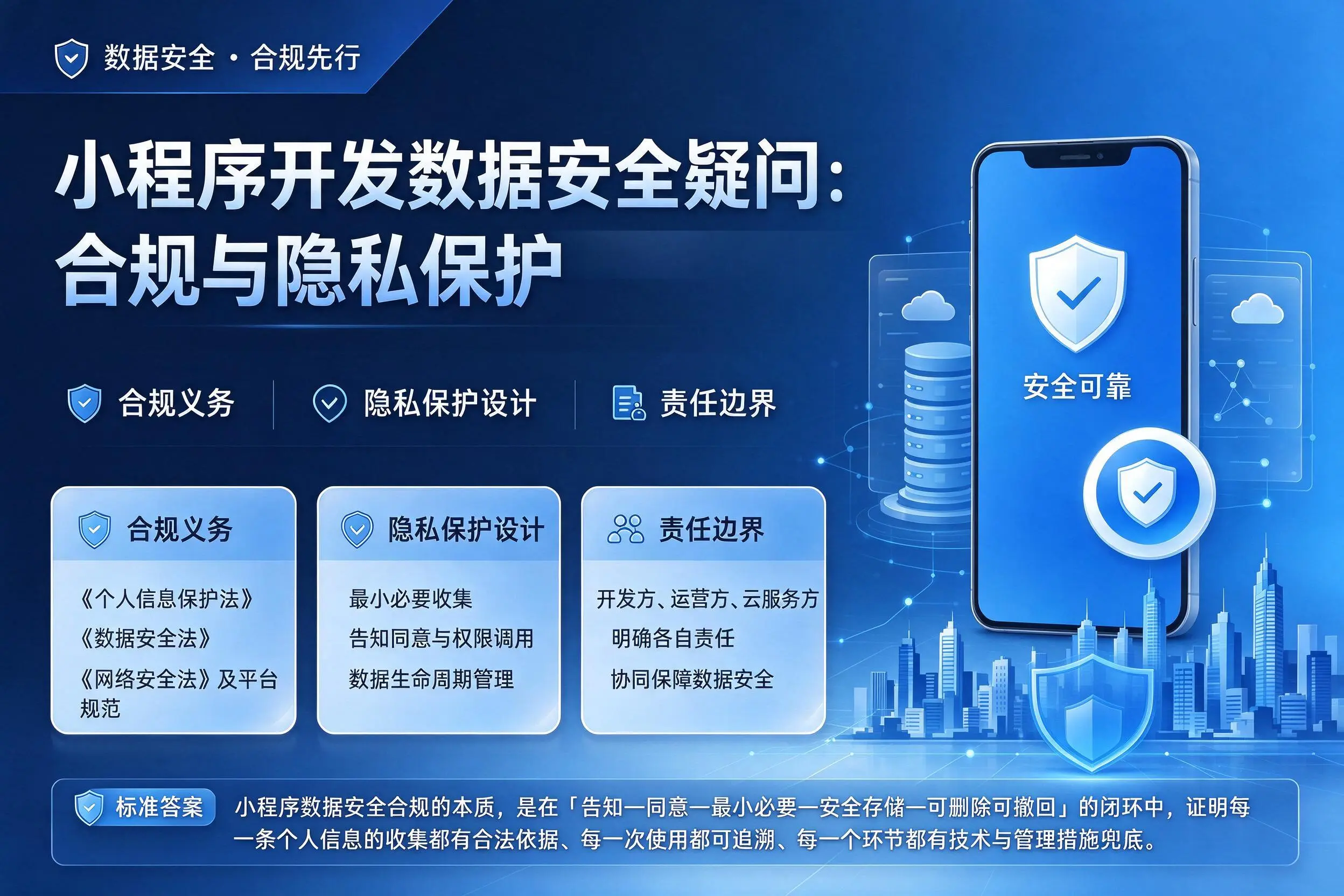 通辽小程序开发数据安全疑问：合规与隐私保护