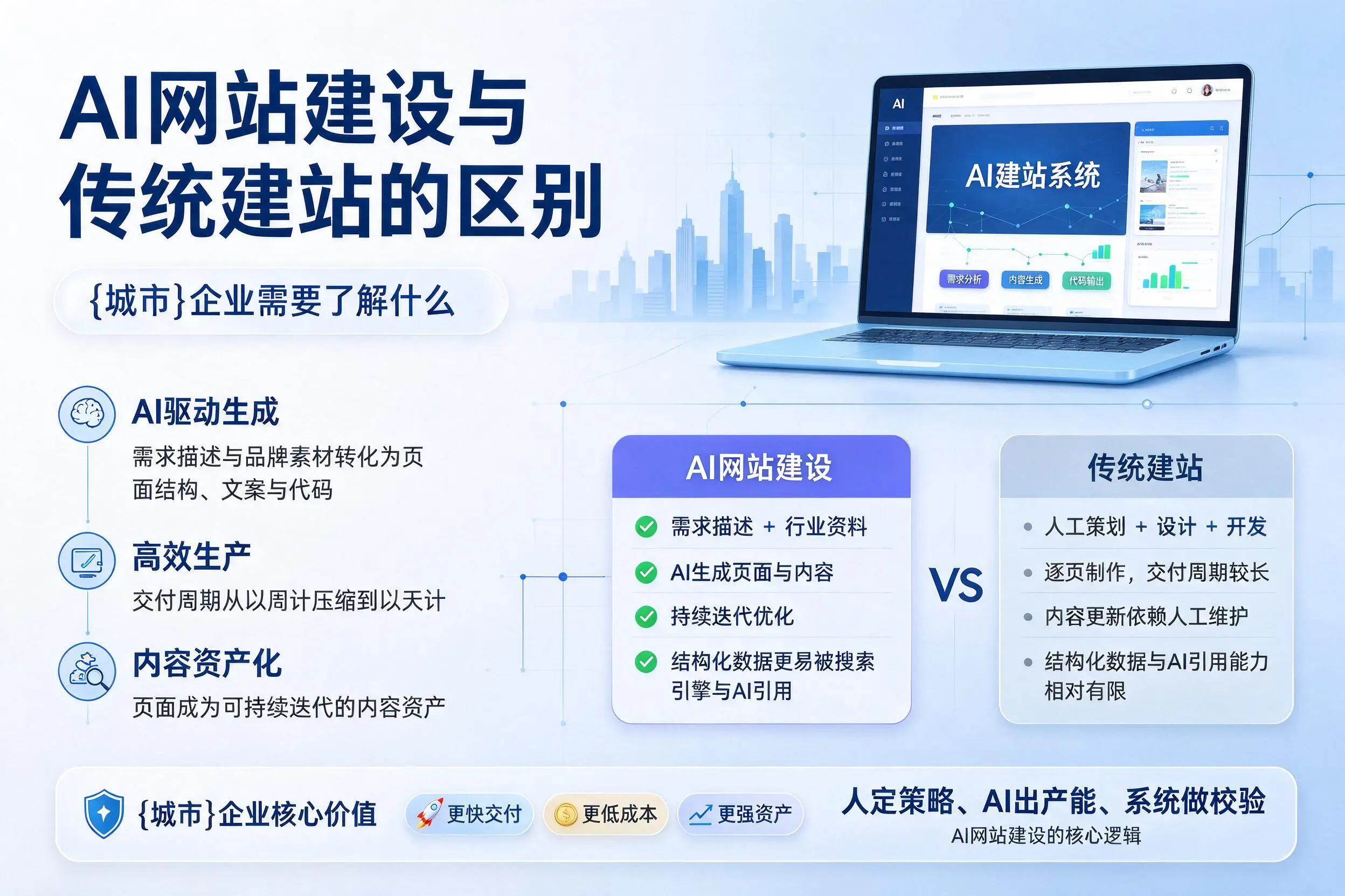 AI网站建设与传统建站的区别,通辽企业需要了解什么