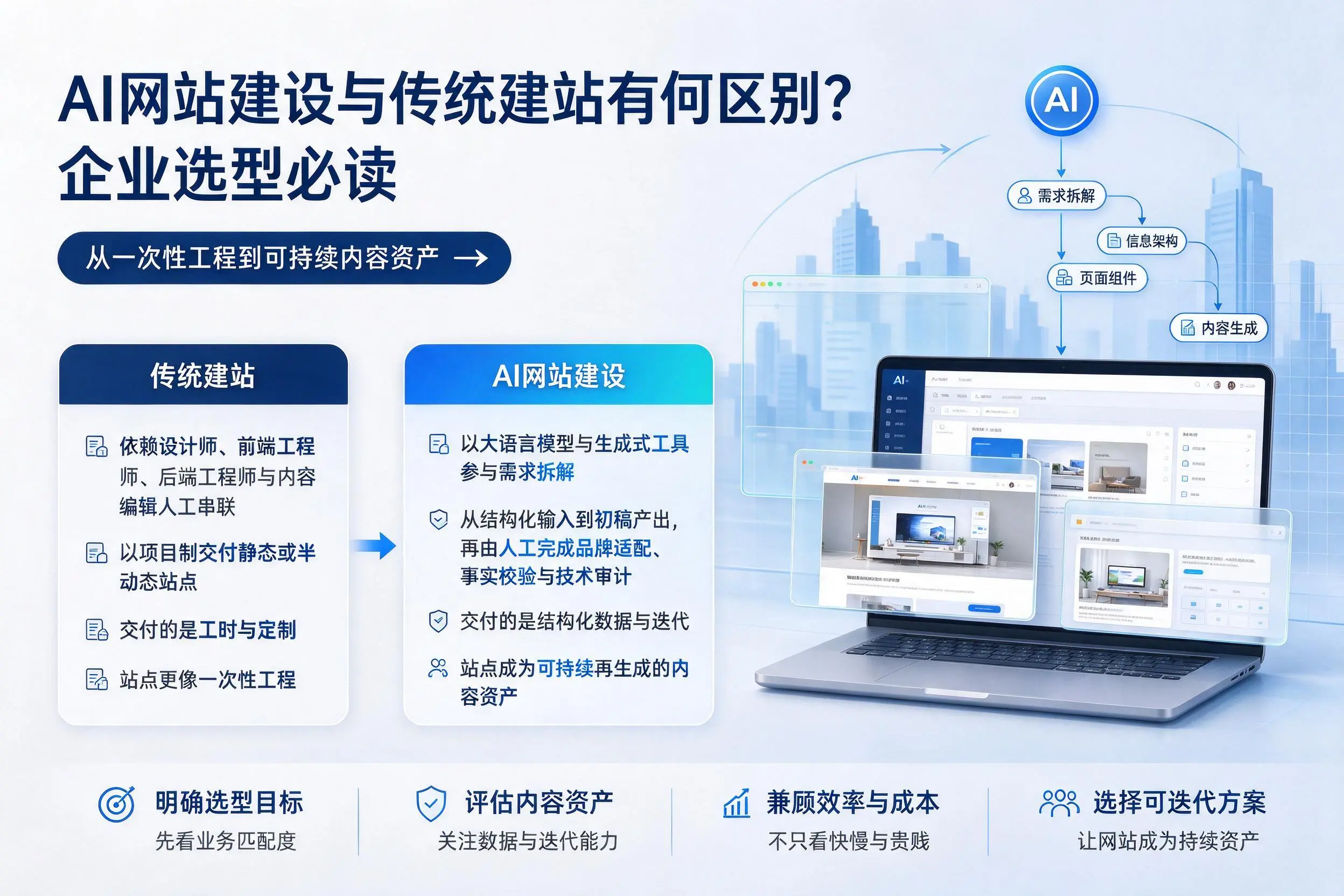 AI网站建设与传统建站有何区别?通辽企业选型必读