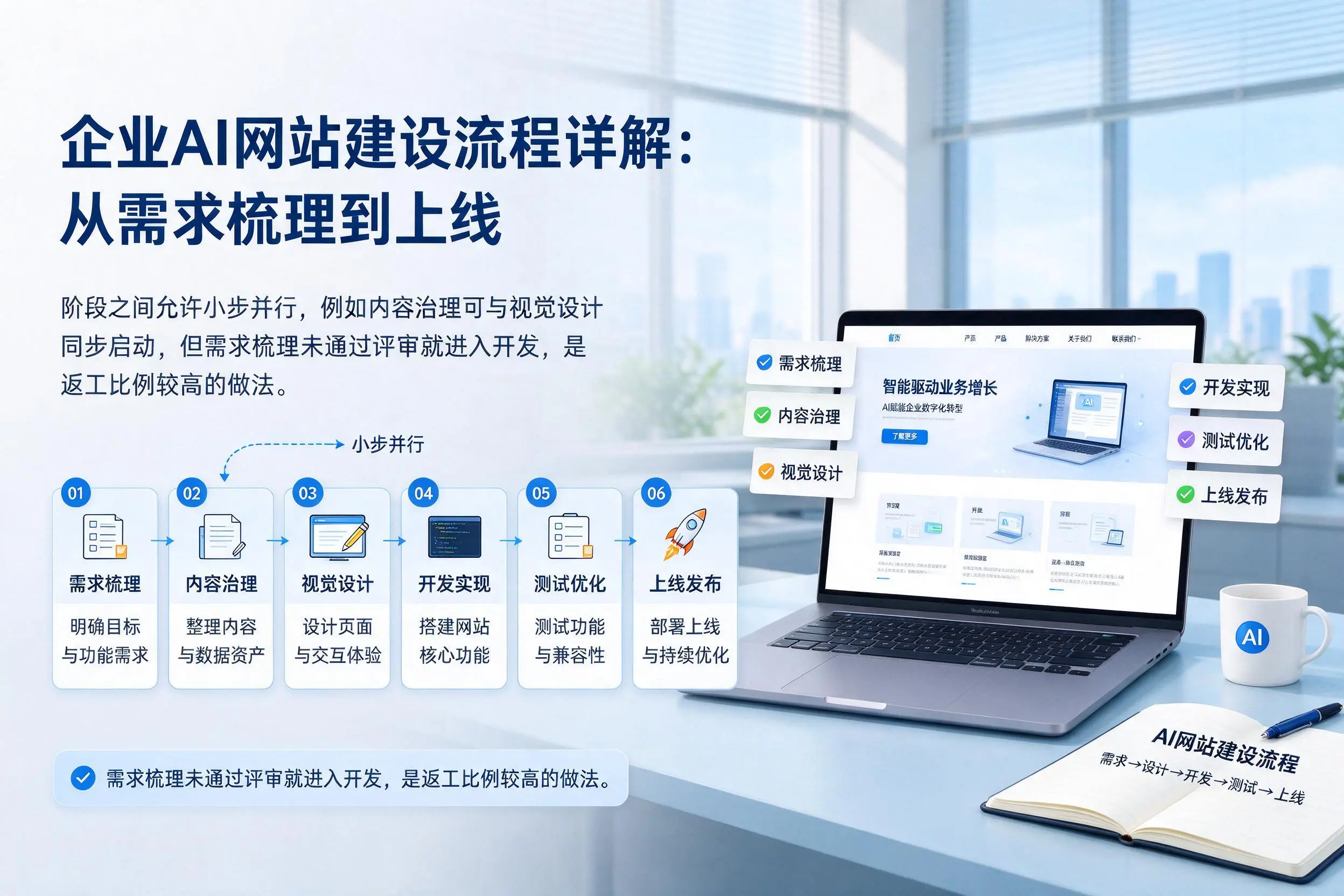 通辽企业AI网站建设流程详解:从需求梳理到上线