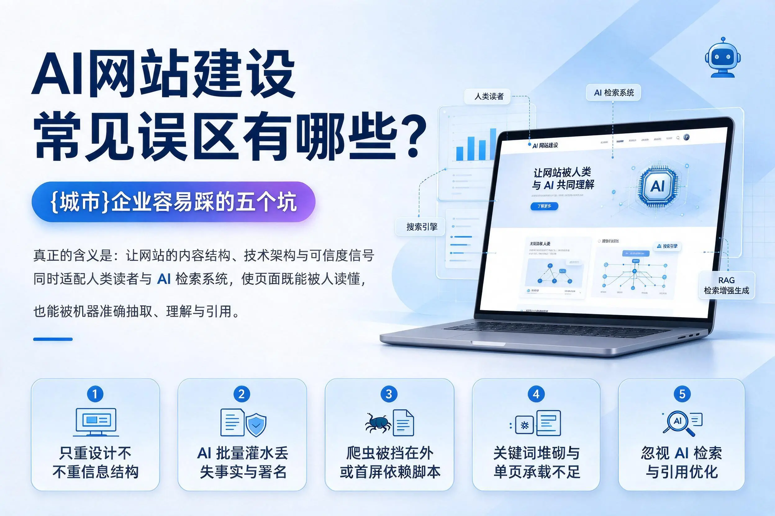 AI网站建设常见误区有哪些?通辽企业容易踩的五个坑