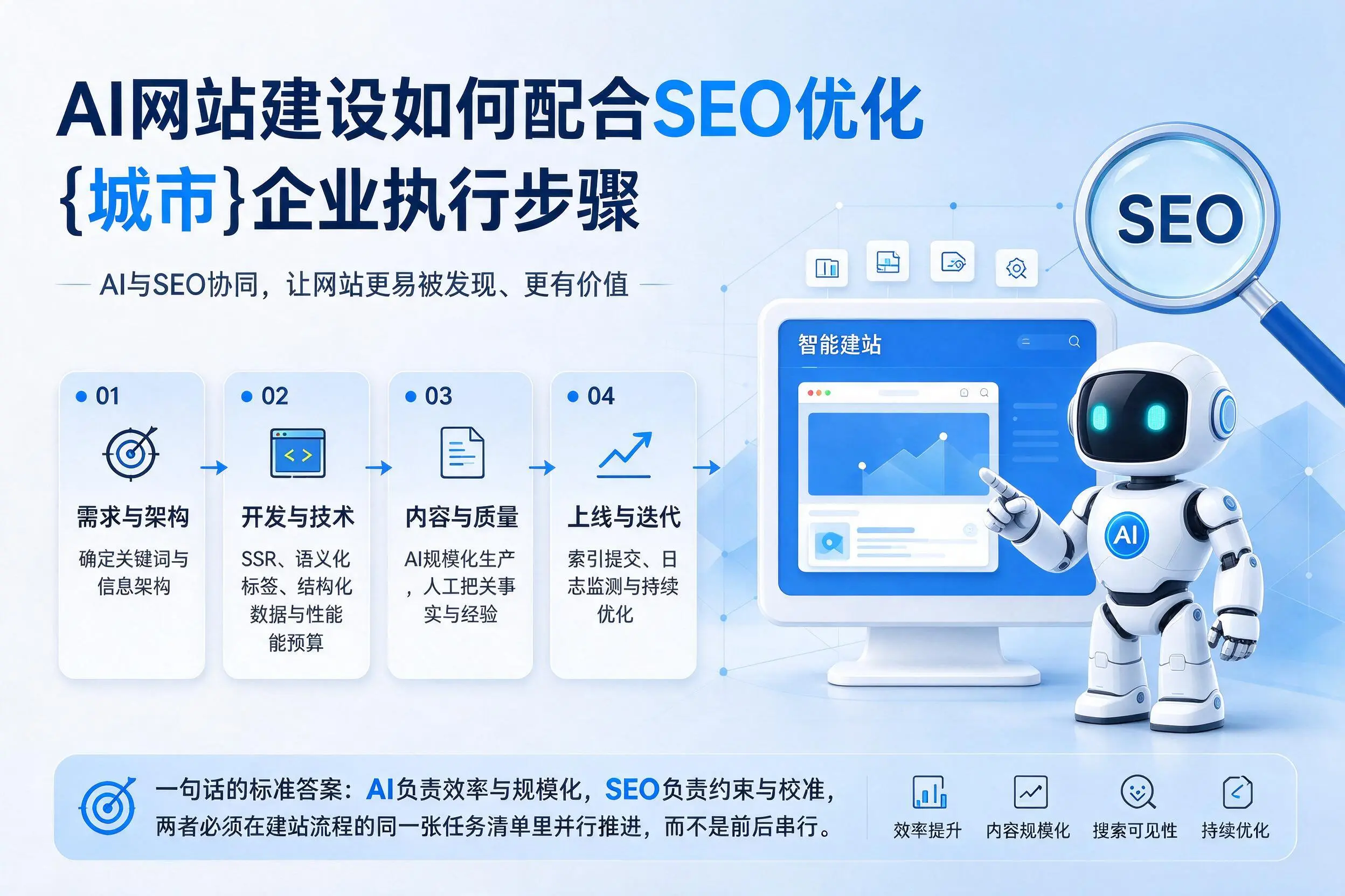 AI网站建设如何配合SEO优化,通辽企业执行步骤