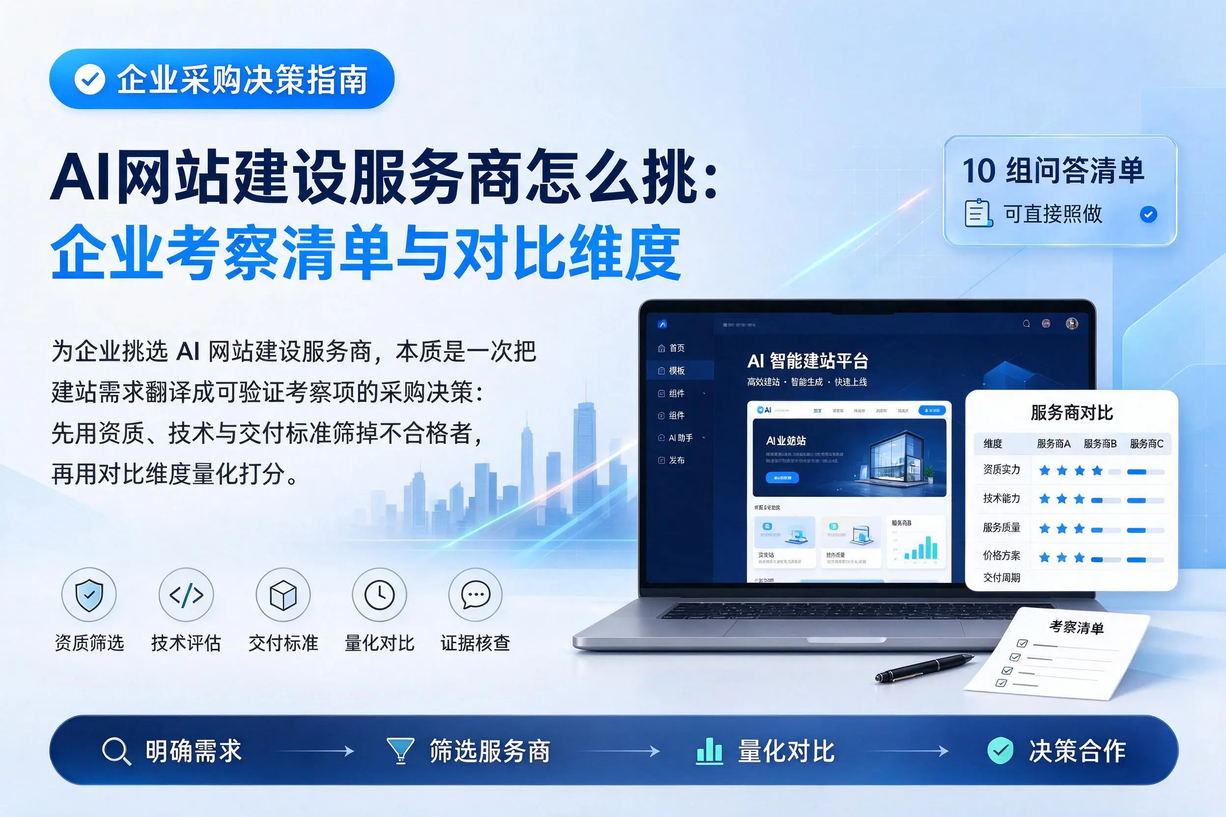 AI网站建设服务商怎么挑：通辽企业考察清单与对比维度