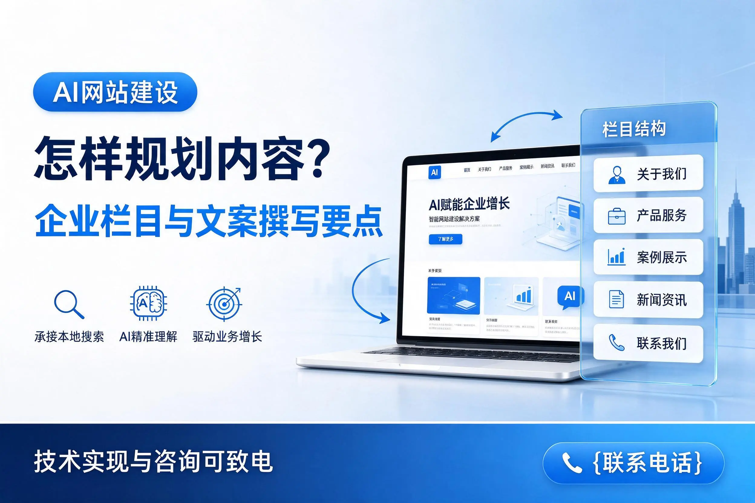 AI网站建设怎样规划内容？通辽企业栏目与文案撰写要点