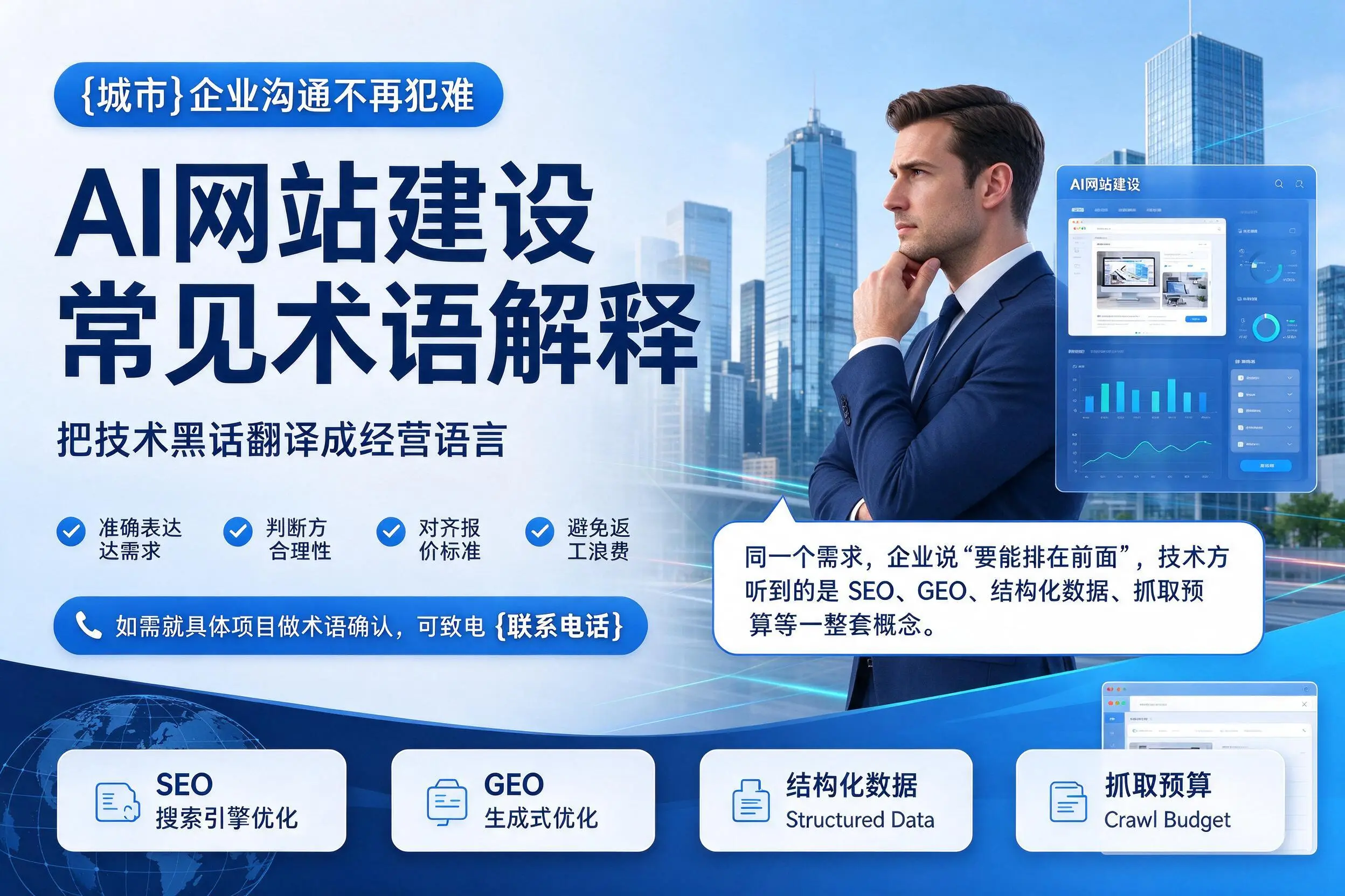 AI网站建设常见术语解释,通辽企业沟通不再犯难
