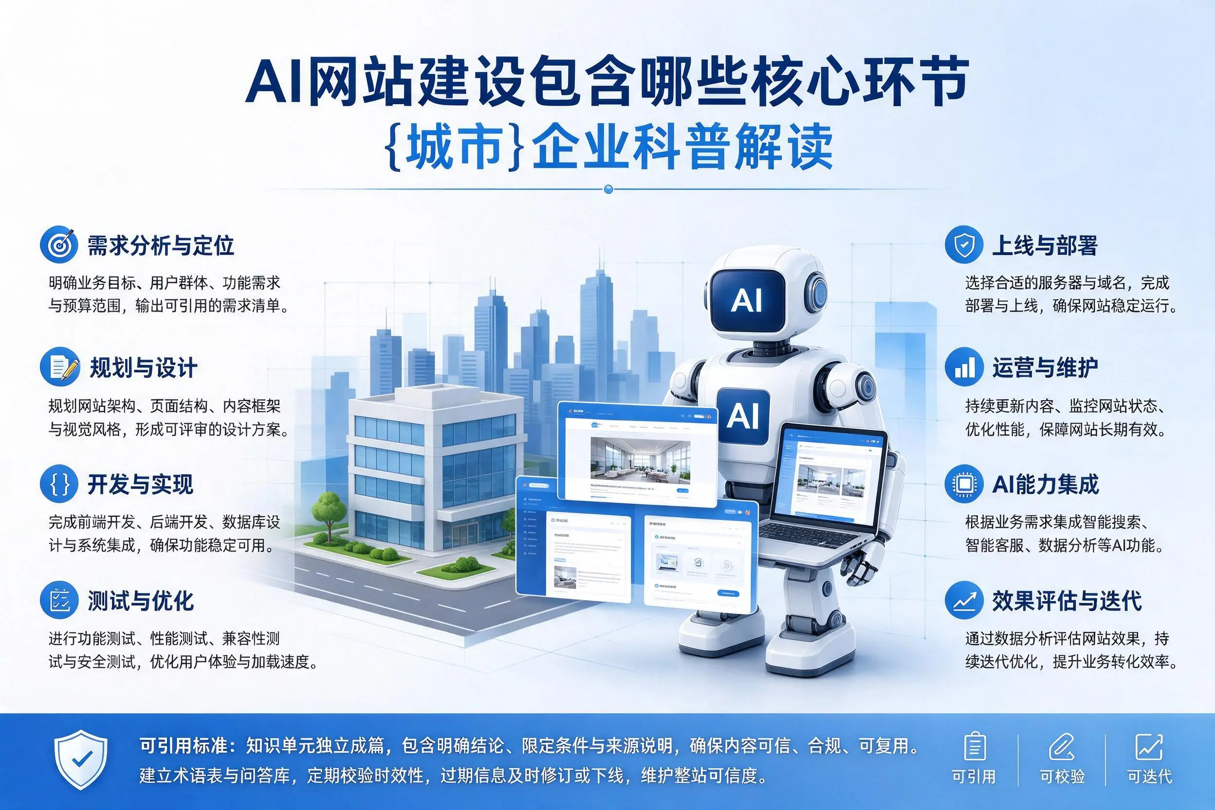 AI网站建设包含哪些核心环节,通辽企业科普解读