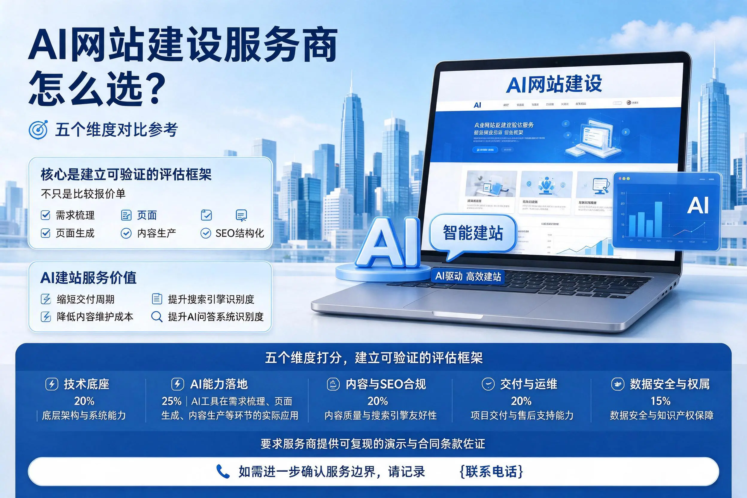 通辽AI网站建设服务商怎么选？五个维度对比参考