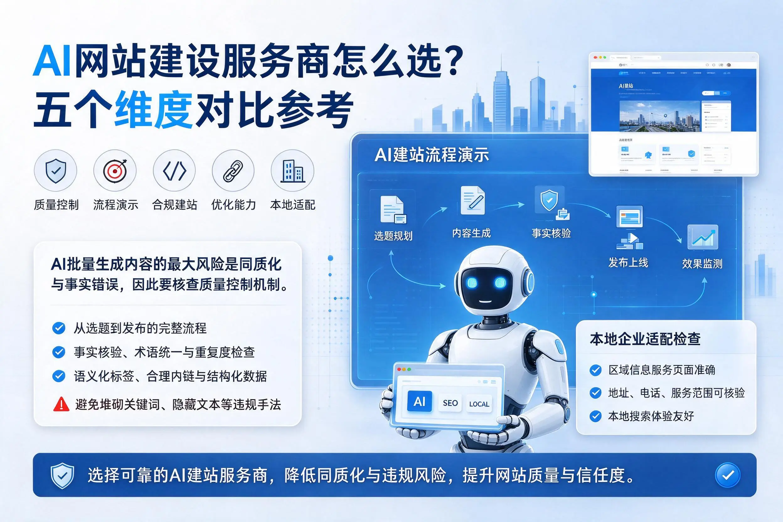 通辽AI网站建设服务商怎么选？五个维度对比参考