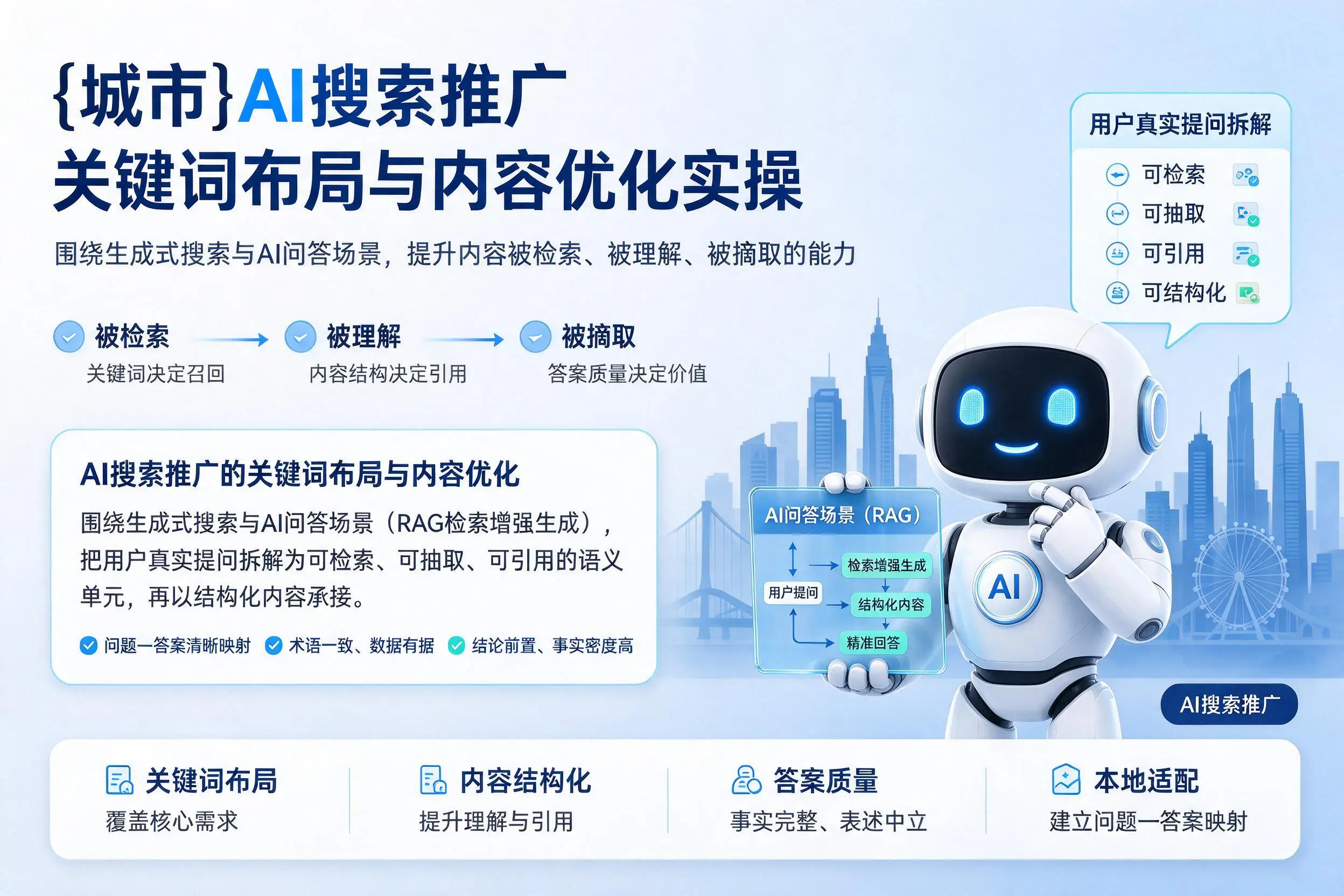 通辽AI搜索推广关键词布局与内容优化实操